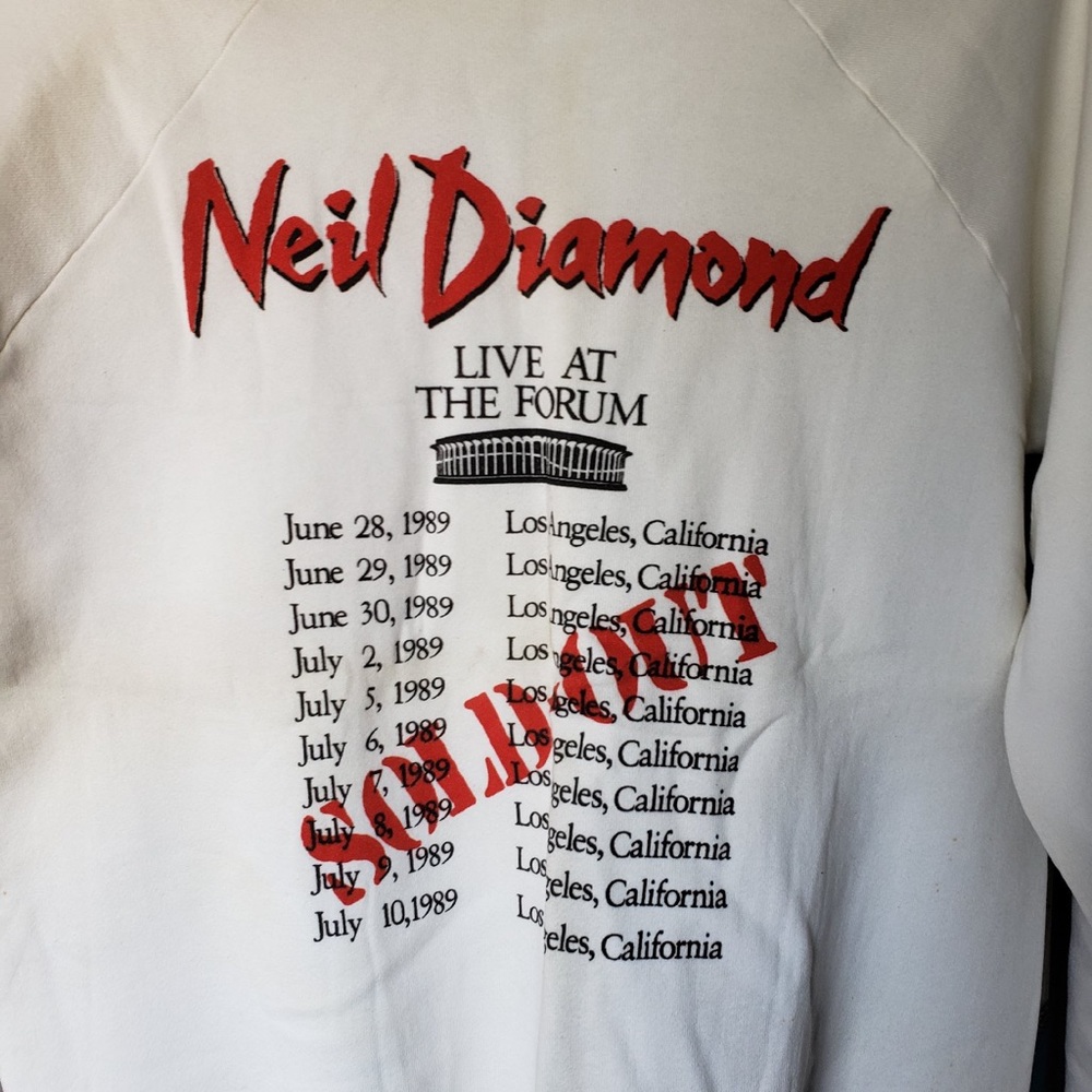 Vintage Neil Diamond XL 1989 Sold Out Forum Concert Sweatshirt (NEVER WORN!)